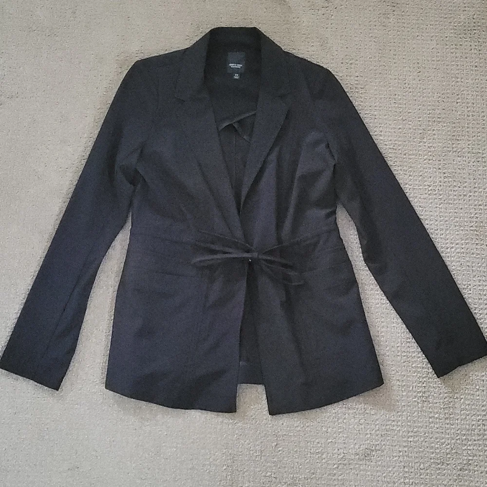 Simply Vera Vera Wang Drawstring Waist Satin Blazer - Picture 3 of 15